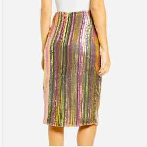 NWOT Leith Rainbow Sequin Pencil Skirt